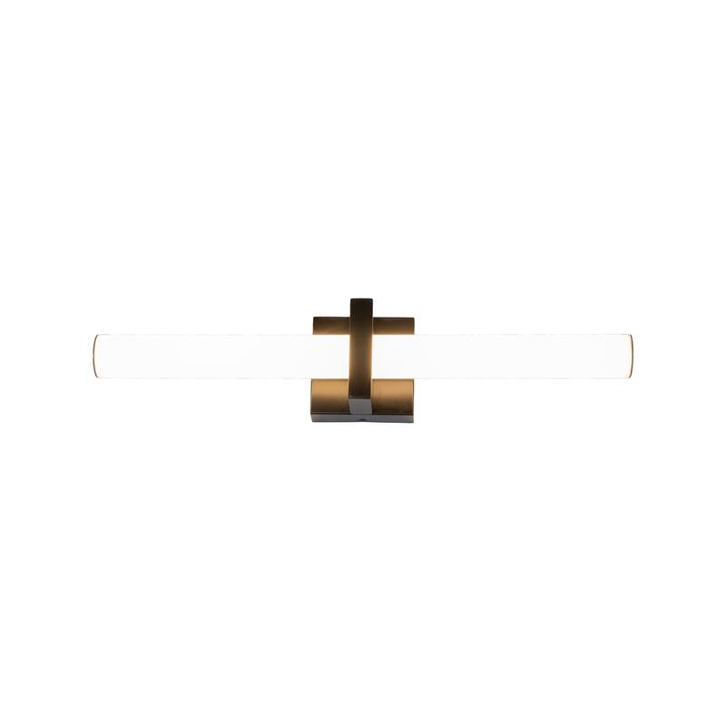 1-Light Satin Black LED Wall Sconce With A Frosted Opal Glass Shade ...