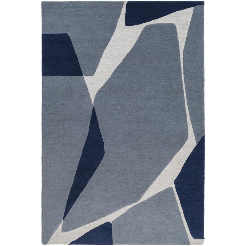 Livabliss Kennedy Mid-Century Modern Abstract Area Rug - Navy - 2' x 3'