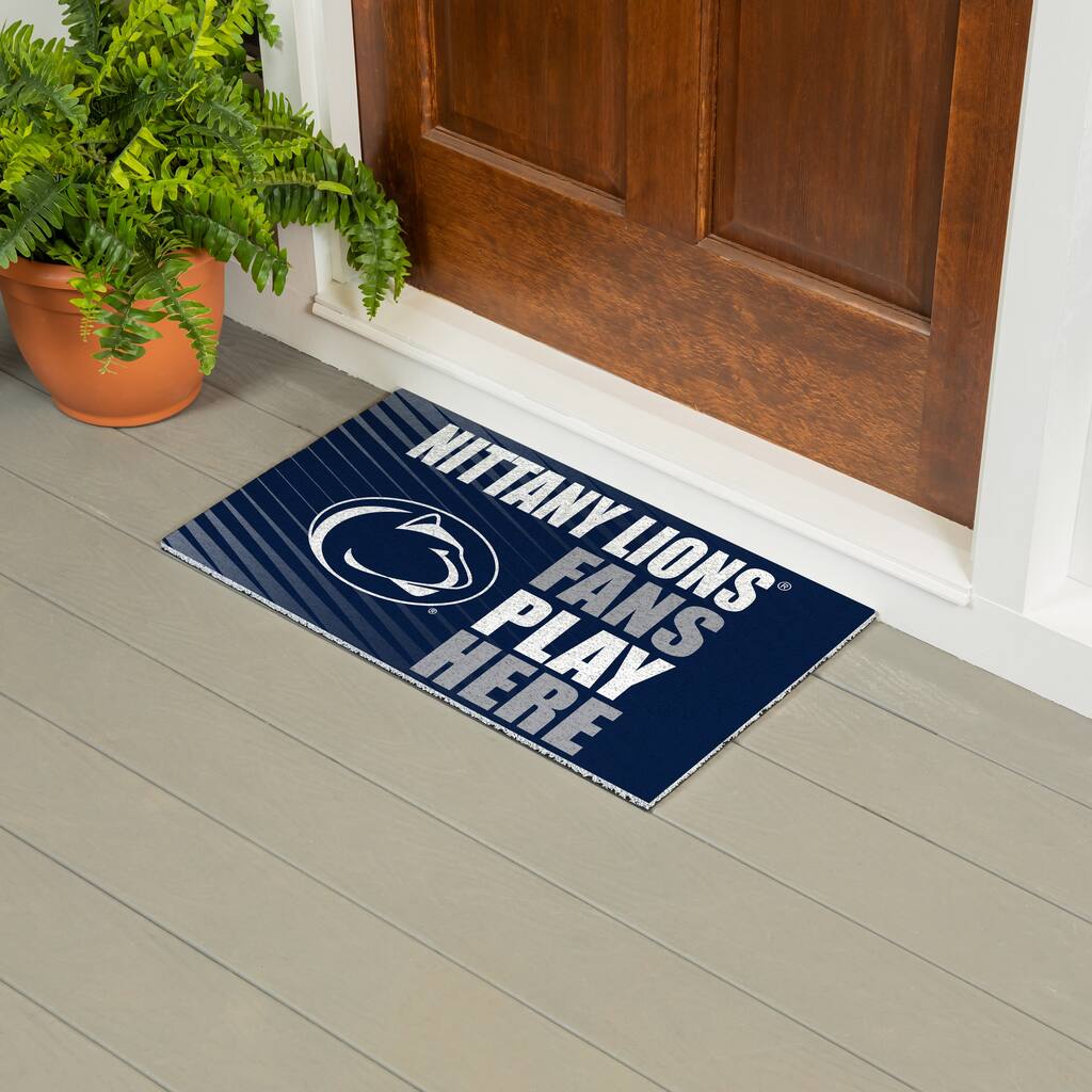 28 in. x 16 in. Penn State "Fans Play Here" PVC Door Mat