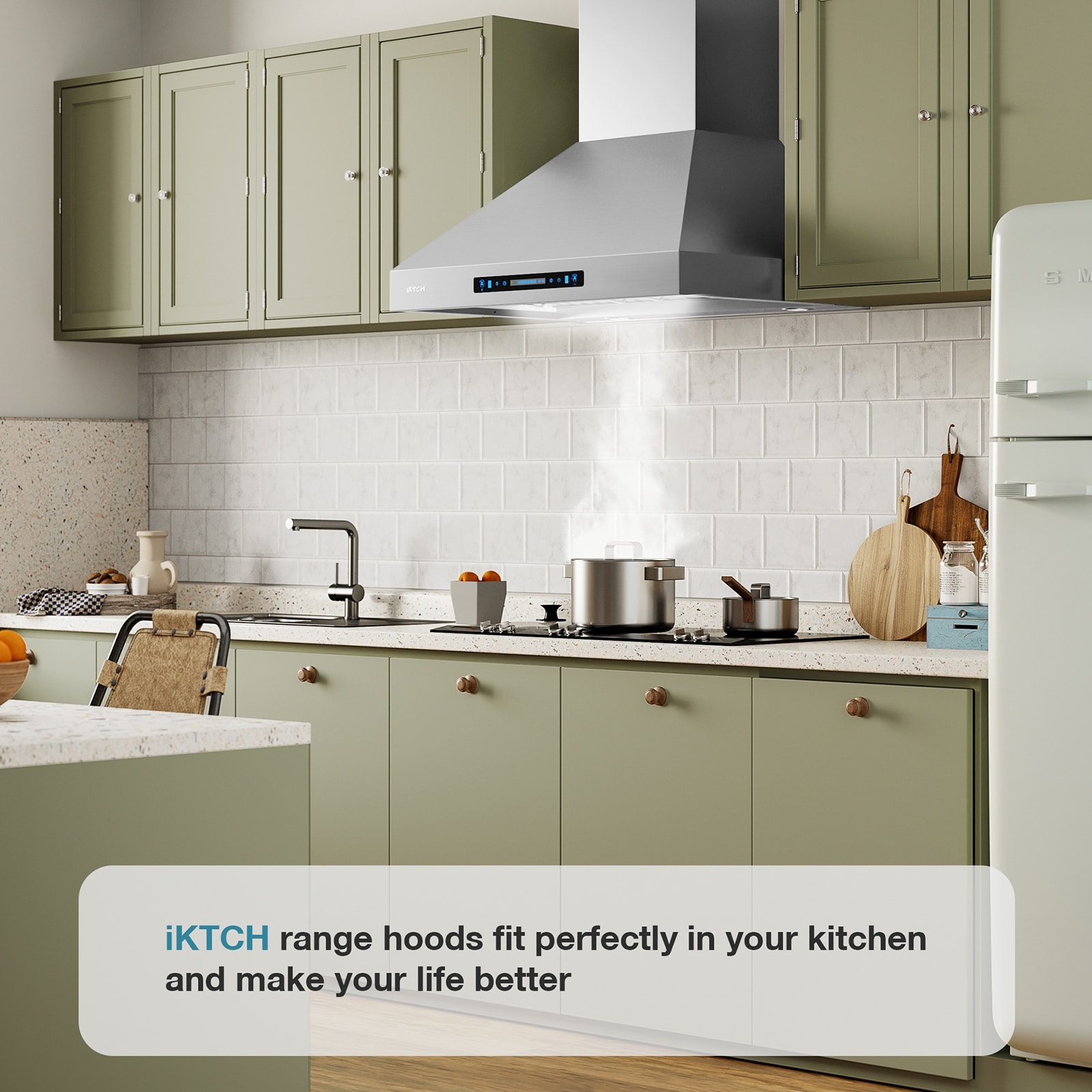 Iktch top range hood