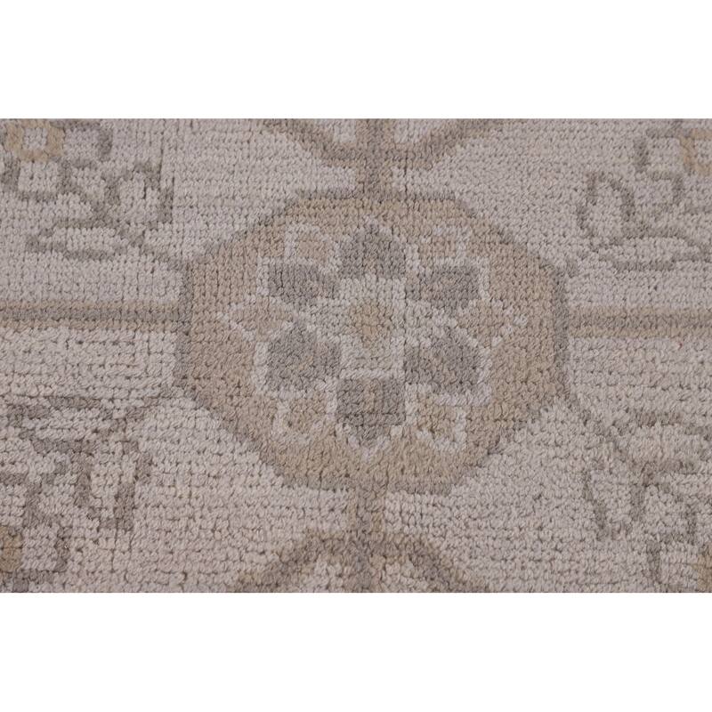 Geometric Heriz Serapi Indian Area Rug Hand-Knotted Wool Carpet - 8'9"x 11'8"