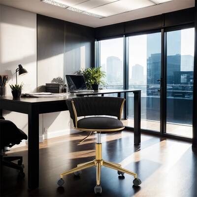 Modern Adjustable Swivel Office Chair with Metal Legs