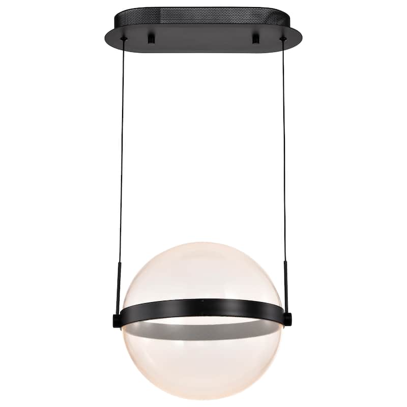 Arvada 12 Inch LED Pendant Matte Black Silk Screened Acrylic Lens - Matte Black