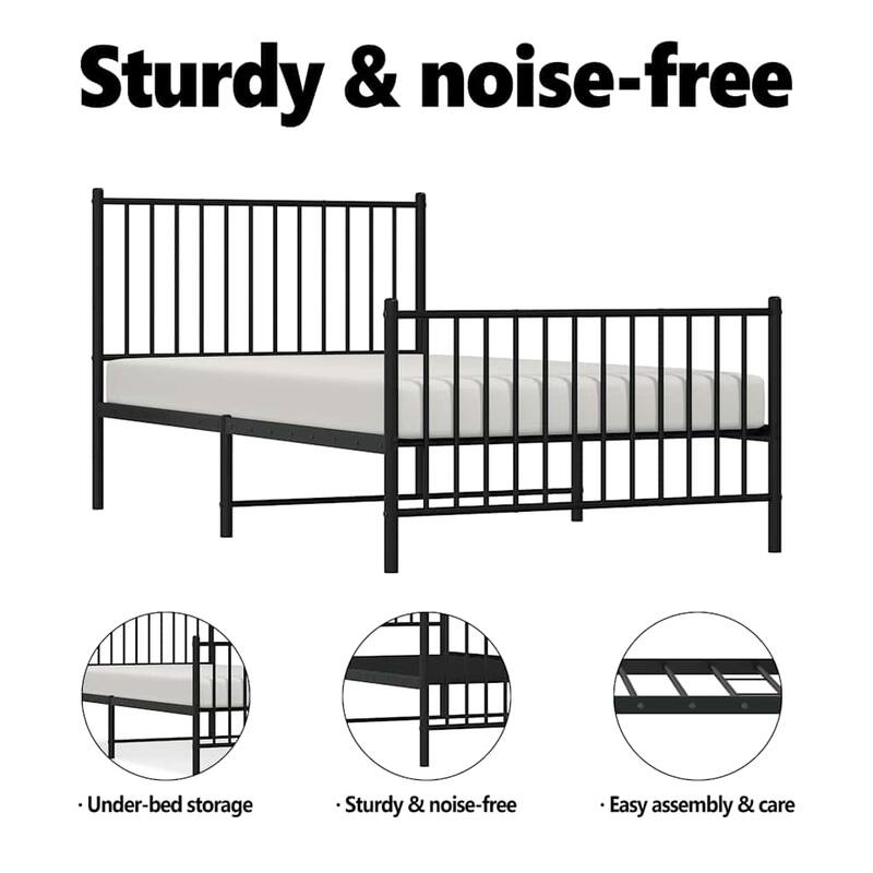 vidaXL Metal Bed Frame, No Mattress
