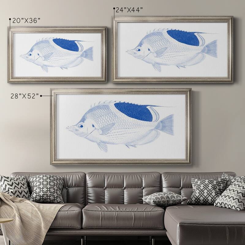 Blue & White Tropical Fish I Premium Framed Canvas- Ready to Hang
