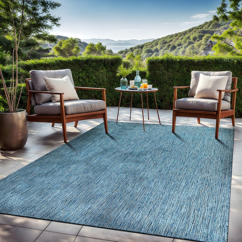 Aloha Washable Solid Indoor Outdoor Area Rug Patio Deck Living Room