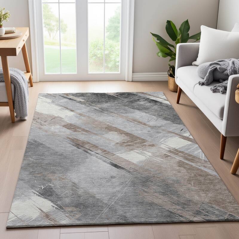 Premium Washable Super Soft Abstract Stripe Mayfield Rug