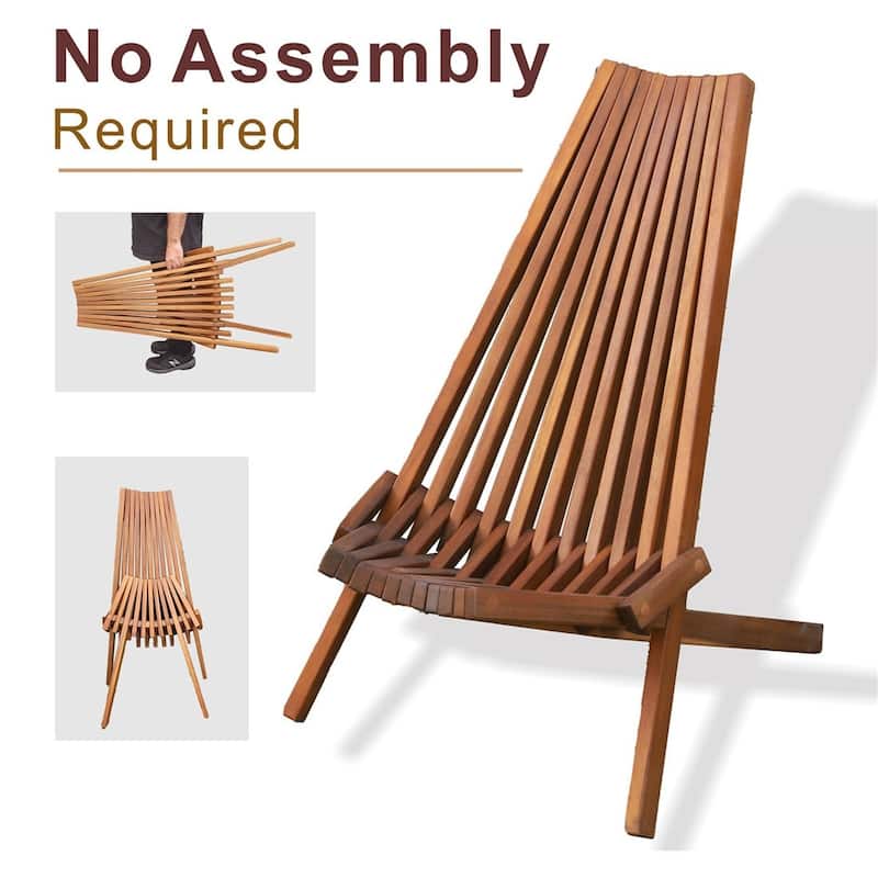 Outdoor Patio Solid Wood Portable Folding Armless Chair for Camping