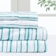 preview thumbnail 8 of 27, Pointehaven Microfiber Printed and Solid Luxury sized Sheet Set Full - Sea Stripes