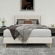 preview thumbnail 4 of 91, Caxkun Upholstered Platform Bed Frame with Wingback headboard