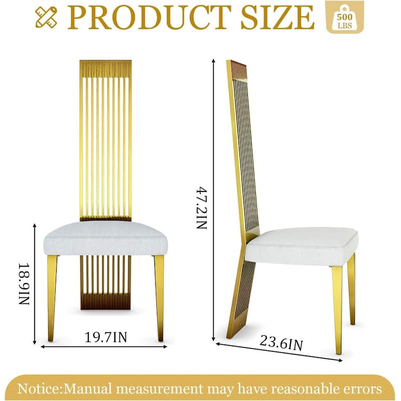 Polished Gold Dining Chairs with White Boucle Upholstery