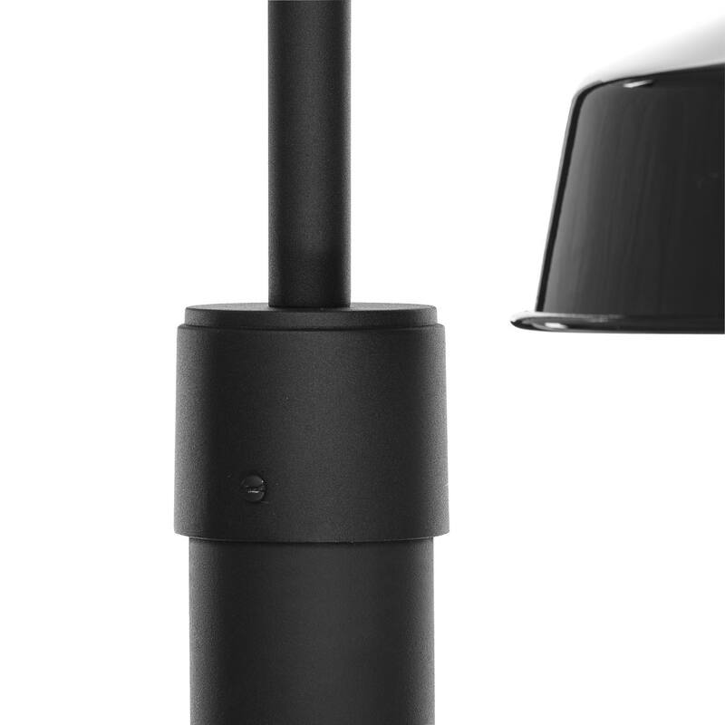 Cedar Springs Collection One-Light Gloss Black Metal Shade Farmhouse Outdoor Post Lantern - 13.25 in x 18.5 in x 17 in