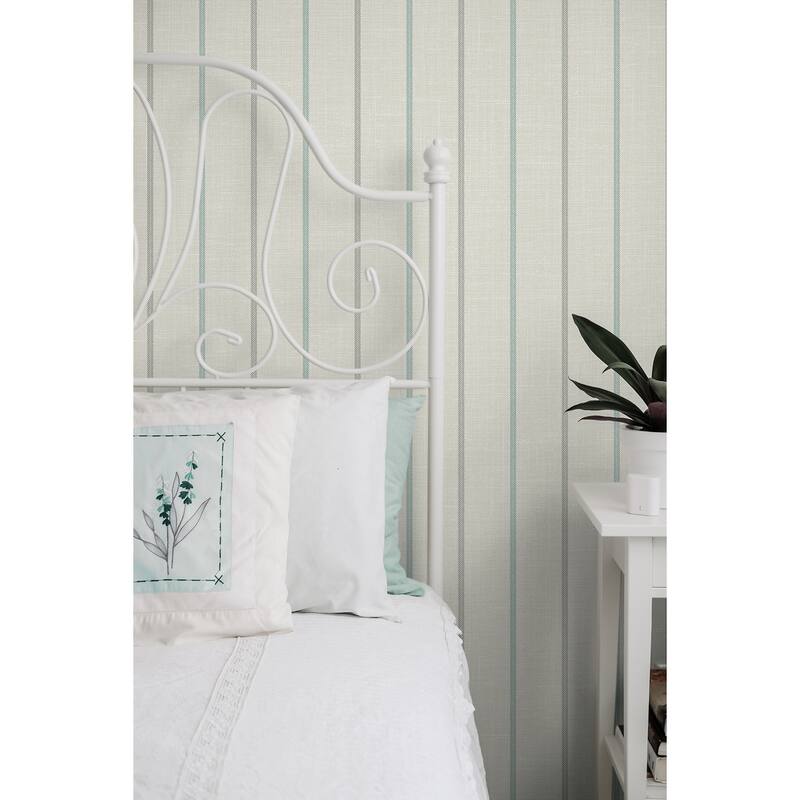 Seabrook Designs Andree Stripe Nonwoven Unpasted Wallpaper