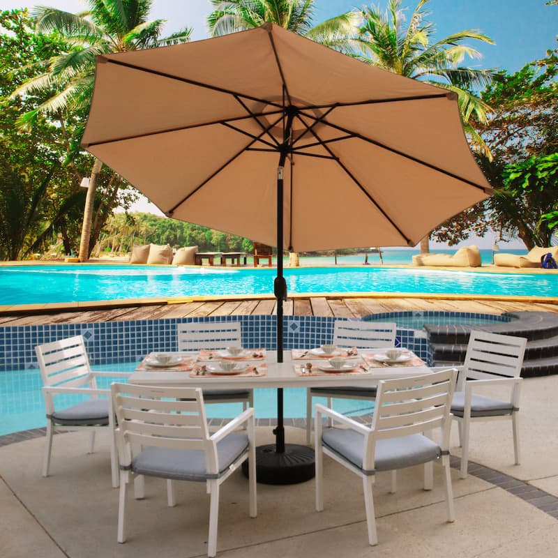 Maypex 9-foot Crank and Tilt Market Umbrella - Tan