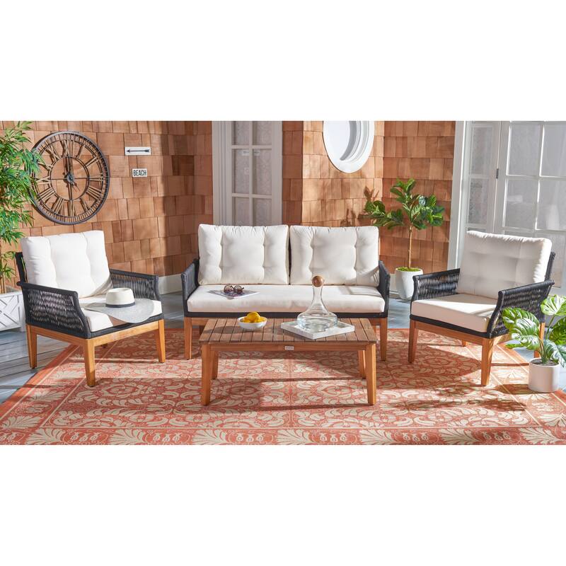 SAFAVIEH Outdoor Living Winslo 4-Piece Patio Set - 57"W x 30"D x 31"H