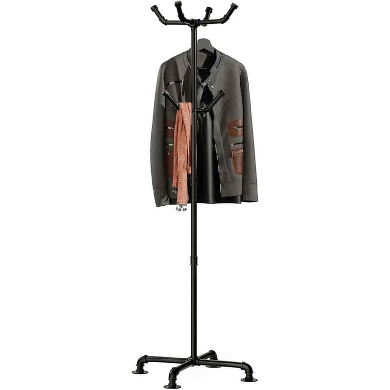 Industrial Coat Rack,Metal Pipe Coat Rack Stand Freestanding with