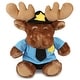 preview thumbnail 1 of 4, DolliBu Brown Sitting Moose Police Officer Plush Toy with Cop Uniform - 10 inches