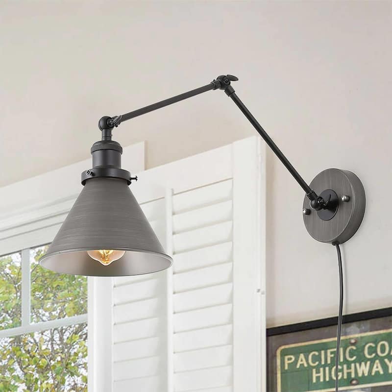 Modern Farmhouse 2-set Swing Arm Lights Industrial Wall Sconces