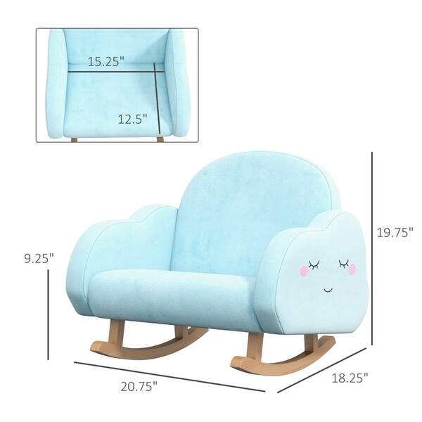 Rocking sofa for kidsr Armchair- Blue - 20.5" W x 18.25" D x 19.75" H