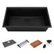 preview thumbnail 3 of 6, Ruvati 33-inch epiRock Workstation Charcoal Black Undermount Kitchen Sink - RVG2325CK