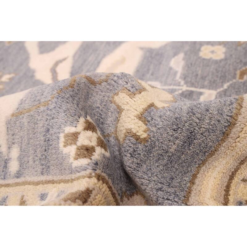 ECARPETGALLERY Hand-knotted Royal Oushak Denim Blue Wool Rug - 8'3 x 9'11
