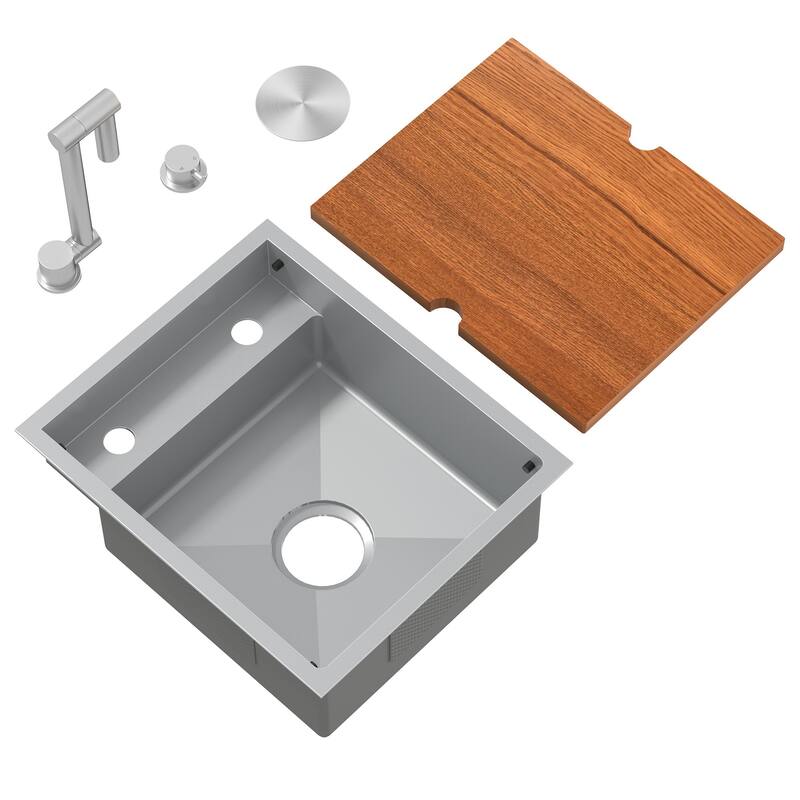 RV Sink with faucet and foldable tap - RV1518R7NG-CHROME
