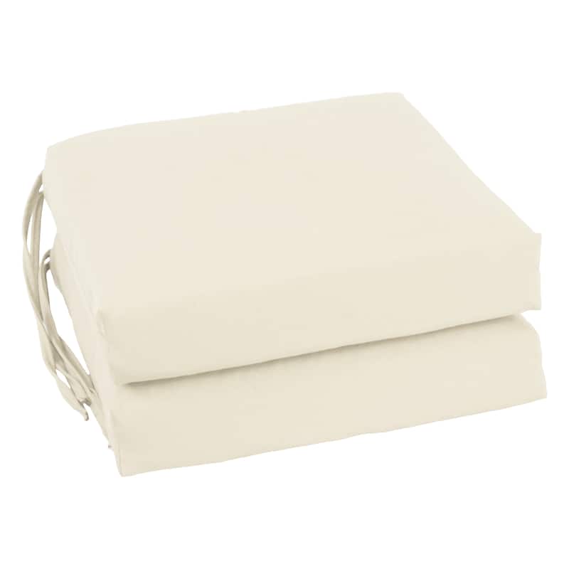 16-inch Square Indoor Twill Chair Cushions (Set of 2 or 4) - 16 x 16 - Set of 2 - Natural
