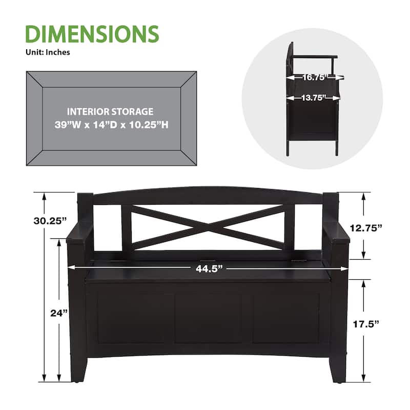 Entryway Bench with Flip Up Storage