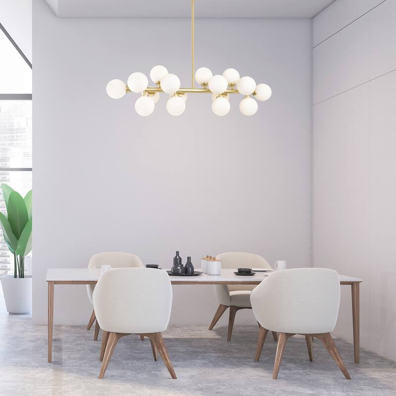 Arya 16 Light Satin Gold Chandelier - Satin Gold