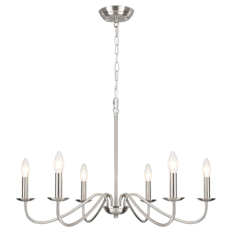 6-Light 27.55-inch Farmhouse Chandeliers for Living Room Foyer Hallway