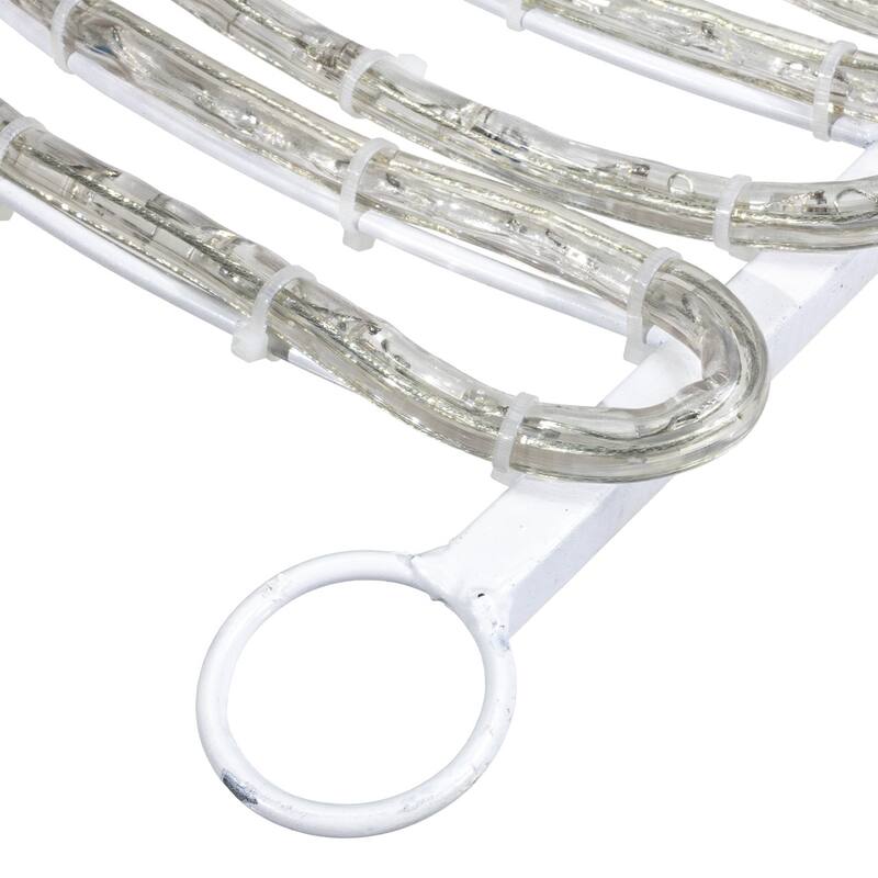 LED Rope Light Patriotic Flag Motif - Lighted Silhouette - Red, Cool White, and Blue - 26 Inch