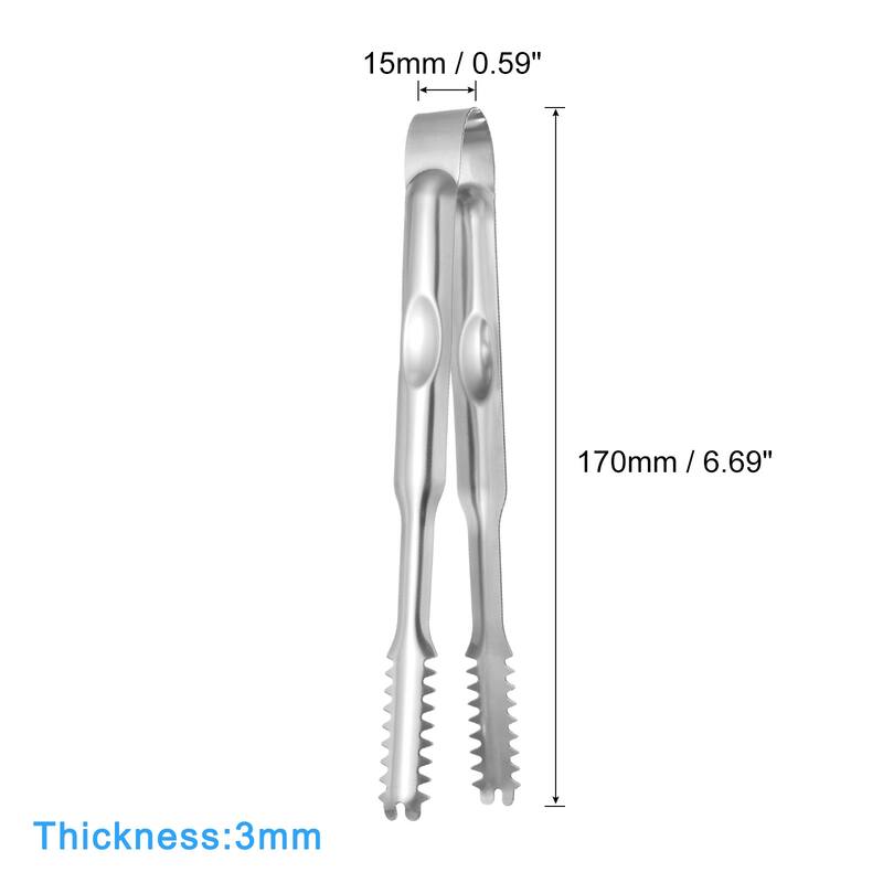 Serving Tongs, 3pcs Stainless Steel Ice Tongs, Tiny Tongs, Silver