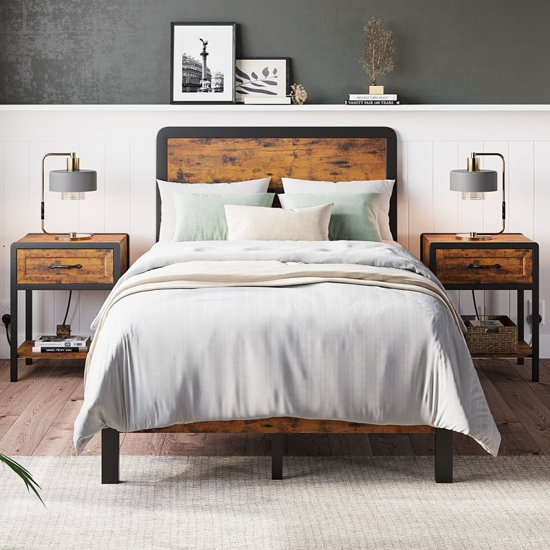 Round corner wooden bed