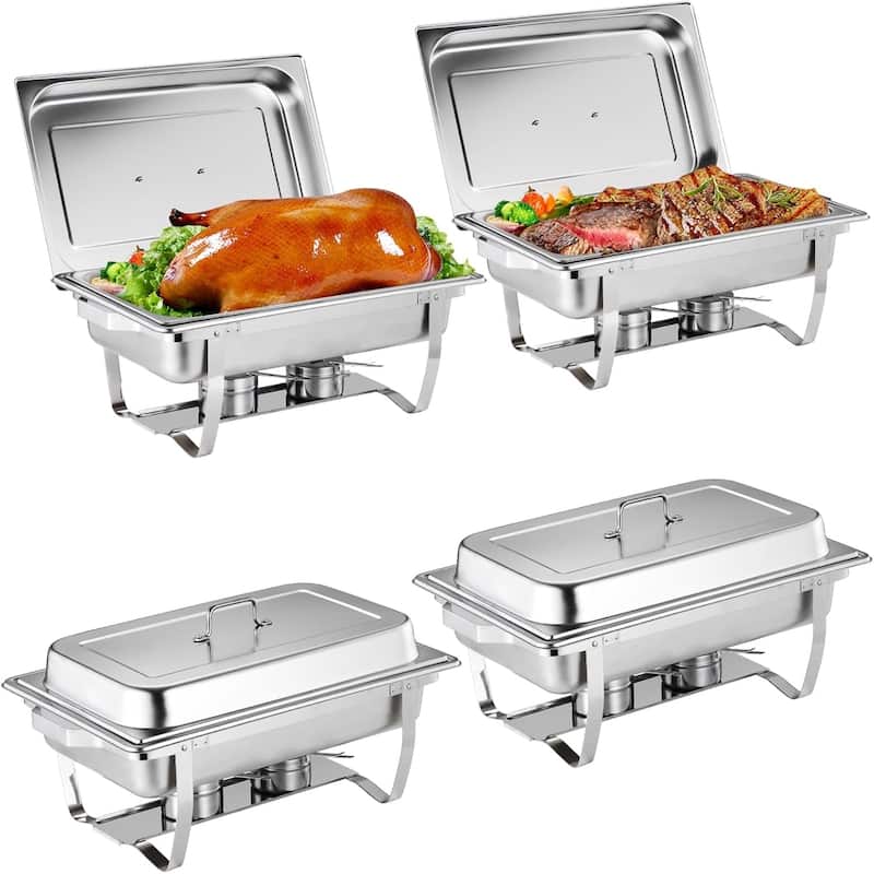2 Packs 8 Qt Chafing Dish for Buffet Set Chafers and Buffet Warmers Sets - 4pcs
