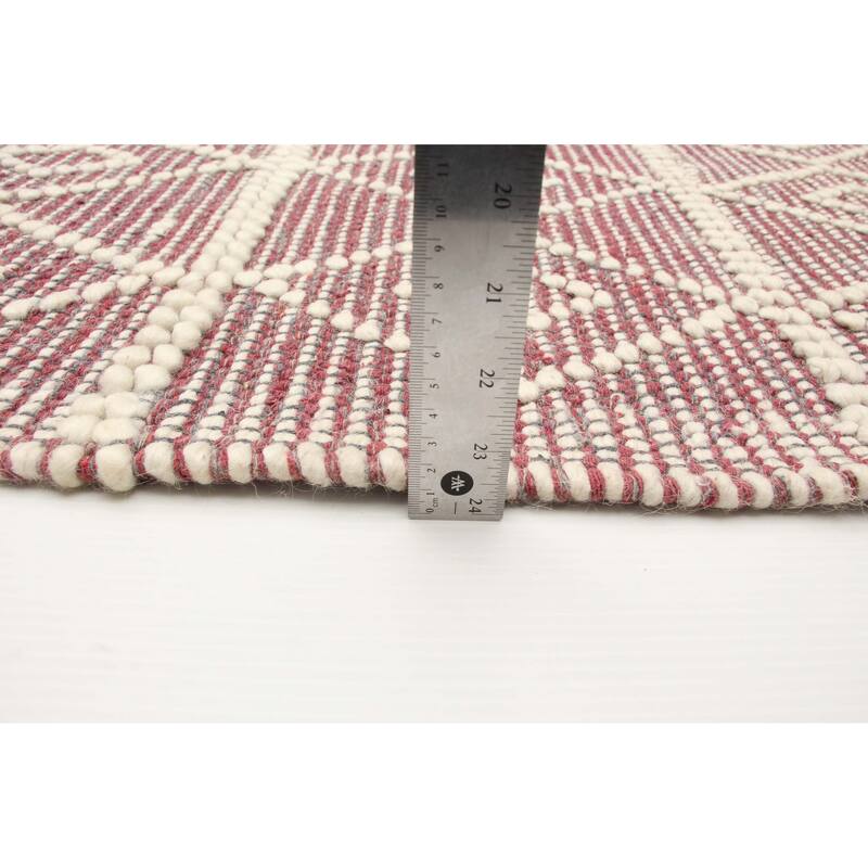 ECARPETGALLERY Braid weave Sienna Burgundy Wool Rug - 5'2 x 7'8