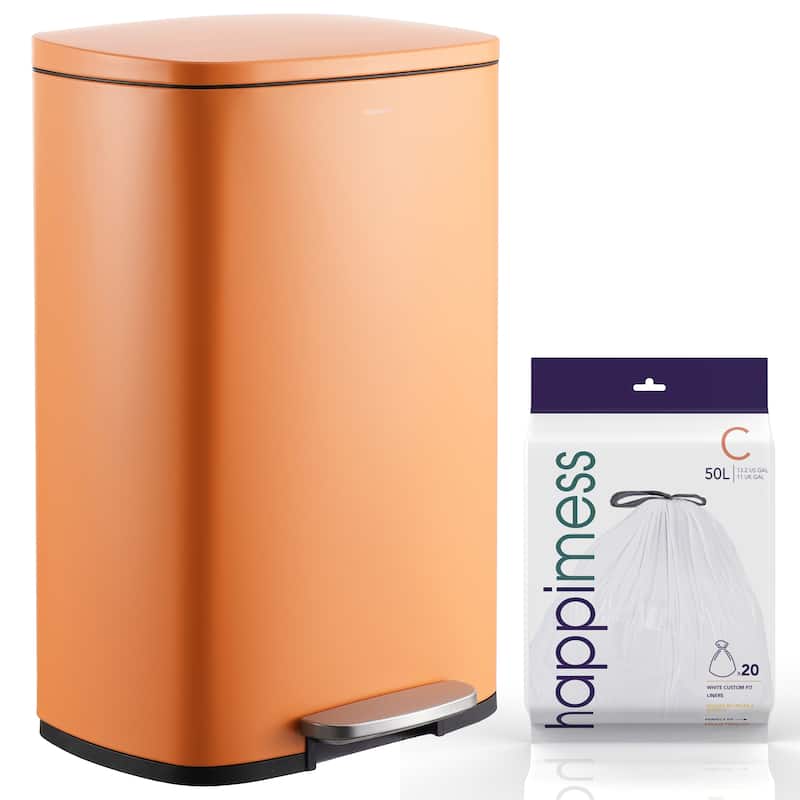 happimess 13-Gallon Trash Can with Soft-Close Lid and FREE Mini Trash Can