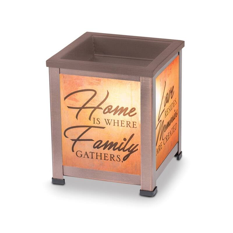 Curata Home is Where Family Gathers. Light-Up Glass Lantern Scented Wax Warmer