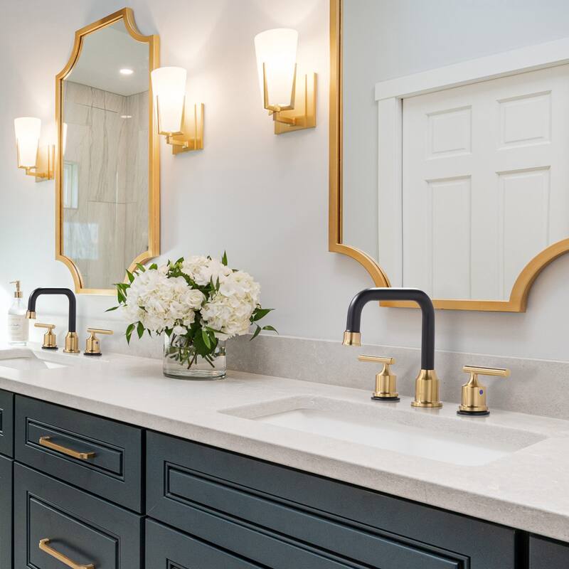 WOWOW Double Handle 8 in. Widespread Bathroom Sink Faucet