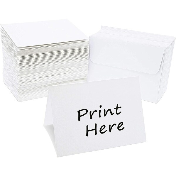 Set of 100 Bulk Blank Kraft Cards and Envelopes for Inkjet ...