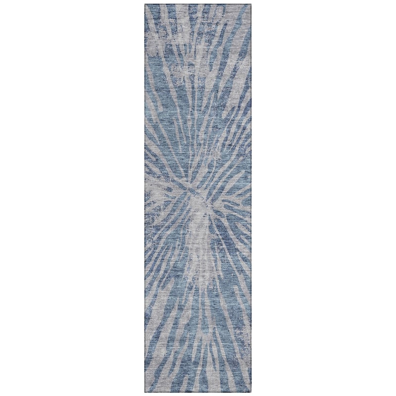 Machine Washable Indoor/ Outdoor Chantille Contemporary Burst Rug