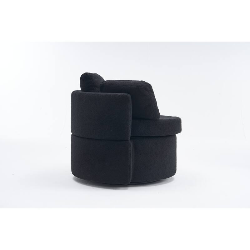 31.5" Swivel Barrel Chair with Storage