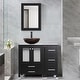 preview thumbnail 55 of 106, 36" Bathroom Vanity with Sink Set Side Cabinet Black - W-B-Glass brown round sink