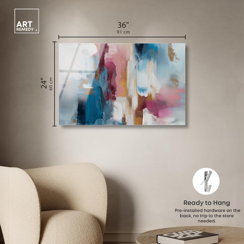 Rosy and Ocean Hues II Acrylic by Art Remedy, Ready to Hang