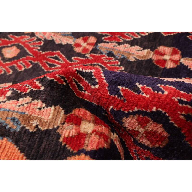 ECARPETGALLERY Hand-knotted Andelz Dark Navy, Red Wool Rug - 3'9 x 7'10