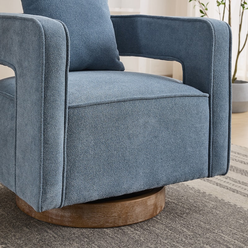 Blue 29.13" Swivel Open Back Accent Chair