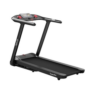 High-Powered 4.75HP Foldable Treadmill with Touch Screen Control and Built-in Workouts-Black - 64" x 30" x 45" (L x W x H)