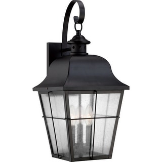 Millhouse 3-Light Outdoor Wall Lantern in Mystic Black