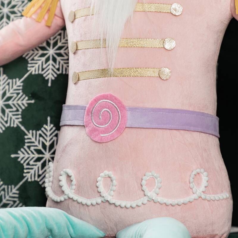 Glitzhome 5FT Christmas Oversized Fabric Nutcracker With Dangle Legs - N/A