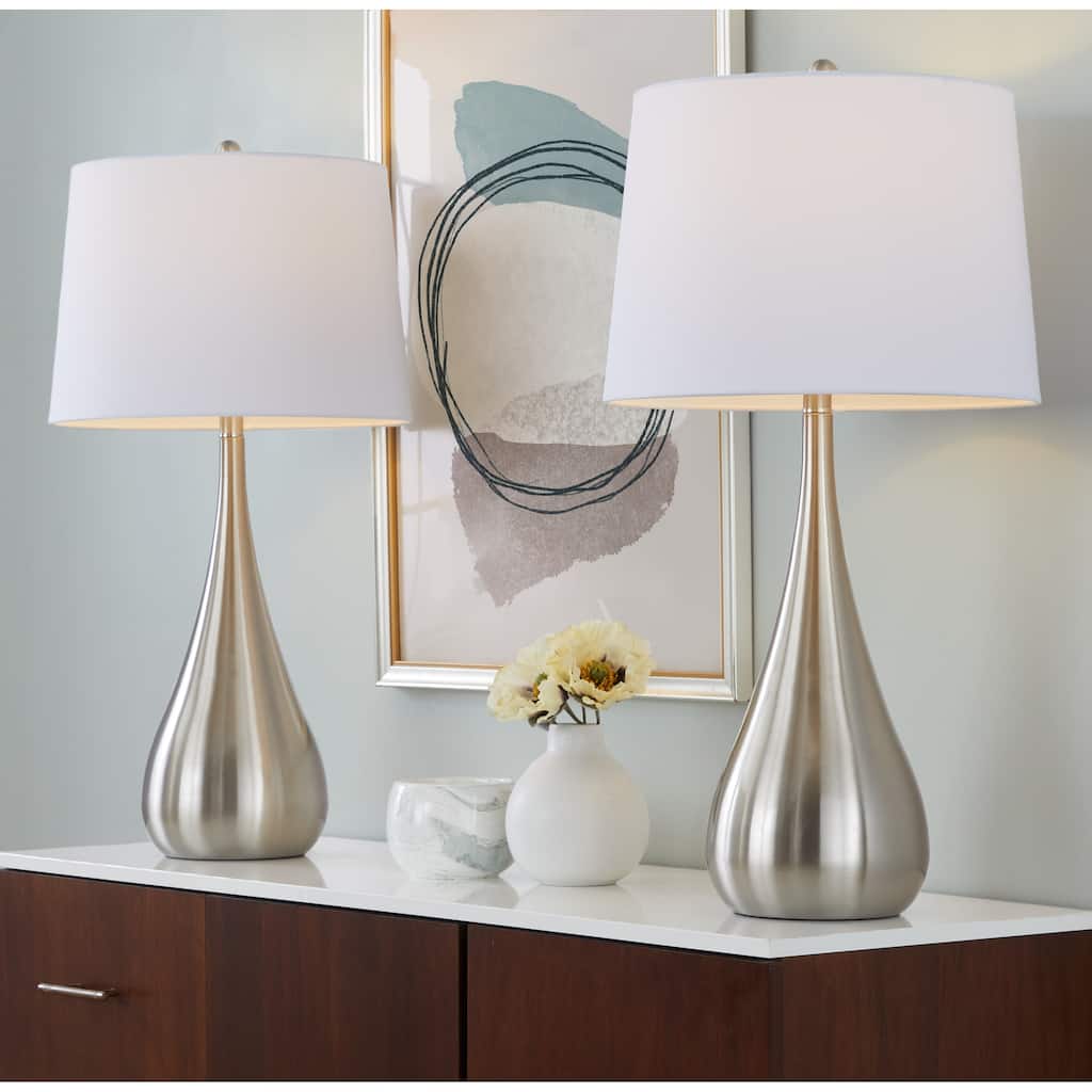 Silver Orchid Stone 29" Table Lamp with Empire Shade (Set of 2)
