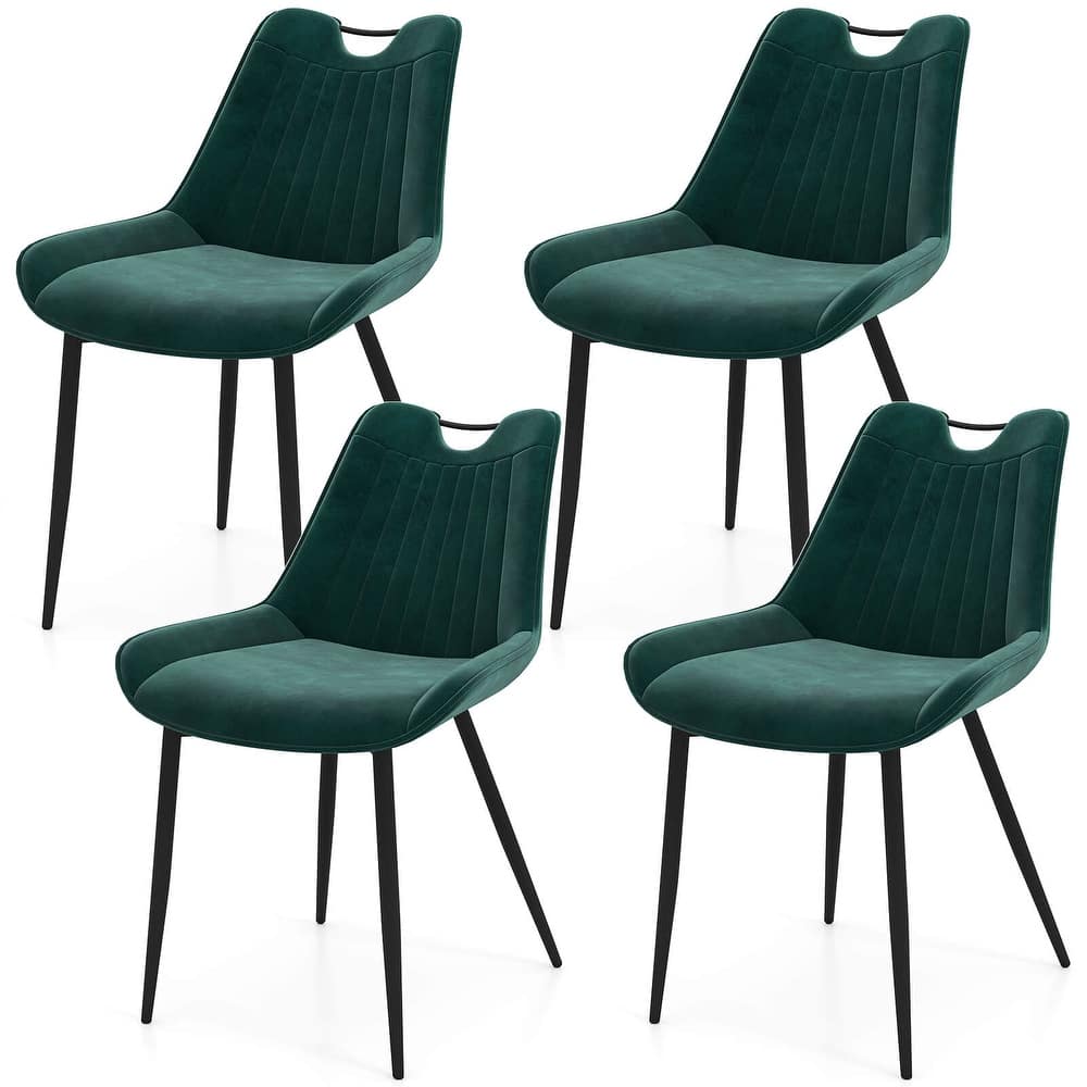 Costway Dining Chair Set of 4 Faux Leather Upholstered Kitchen Chairs - See Details